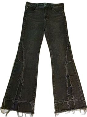 Liverpool Los Angeles Eco Logical Flared Black Distresse Jeans Womens 8/29